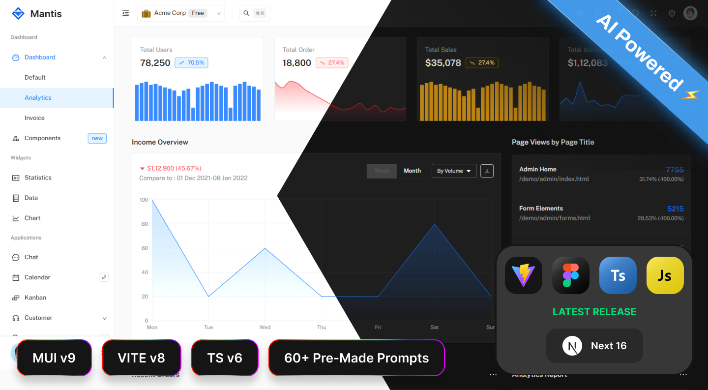 Mantis - React Material UI Dashboard Template
